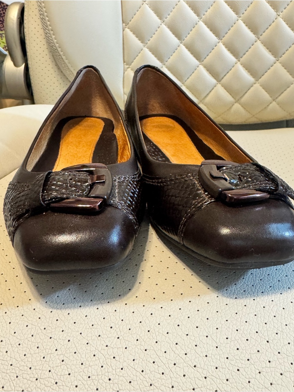 Nurture Women’s Brown Leather Ballet Flats Buckle Shoes – Size 7.5 - Picture 7 of 7